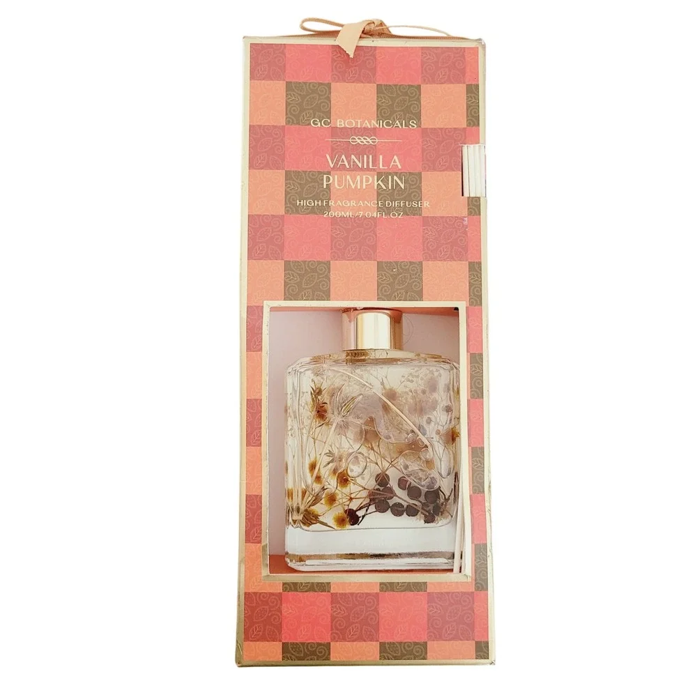 NIB NEW GC Botanicals Vanilla Pumpkin 12 Reed Diffuser Home Fragrance 7.04oz USA